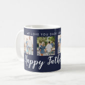ハッピーファーザーの日4写真カスタム海軍 コーヒーマグカップ (正面左)