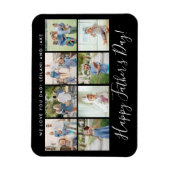 ハッピーファーザーの日8フォトコラージュカスタムブラック マグネット (縦)