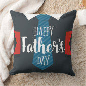 ハッピーファーザーズの日ビッグタイブルーレッドホワイト クッション (ブランケット)
