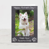 ハッピーファーザーズの日 – かわいいお気に入りの犬 – 写真 カード (正面)