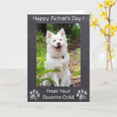 ハッピーファーザーズの日 – かわいいお気に入りの犬 – 写真 カード (黄色い花)