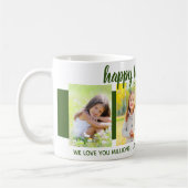 ハッピーファーザーズカスタムデイ挨拶4 Photo Green コーヒーマグカップ (左)