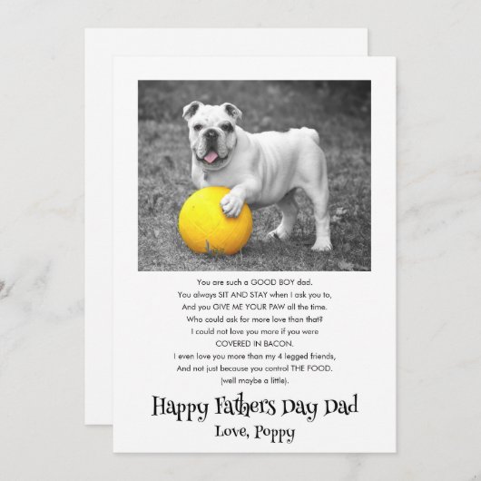 ハッピーファーザーズカスタムデイ犬の写真おもしろい シーズンカード (正面/裏面)