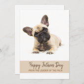 ハッピーファーザーズカスタムデーフランスのブルドッグフォトホリ シーズンカード (正面/裏面)