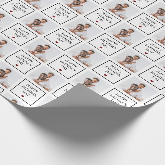 ハッピーファーザーズカスタムデー写真パターン ラッピングペーパー (角)