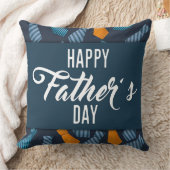 ハッピーファーザーズカラフルデイタイズホワイトエンブレム クッション (ブランケット)