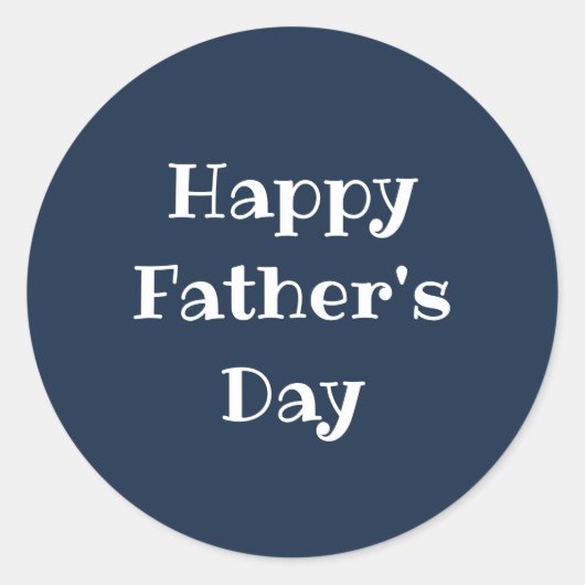 ハッピーファーザーズクラシックデイNAVY BLUEシンプル ラウンドシール (正面)