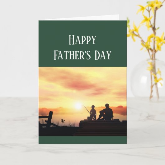 ハッピーファーザーズデイカーズ魚釣りフィッシャーマンフィッシュ カード (黄色い花)