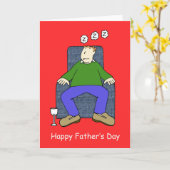 ハッピーファーザーズデイカートゥーンパパ眠る カード (黄色い花)