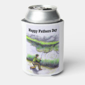 ハッピーファーザーズデイカード魚釣りマス用サーモン 缶クーラー (缶裏面)
