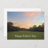 ハッピーファーザーズデイゴルフコースサンセットパパ ポストカード (正面/裏面)