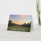 ハッピーファーザーズデイゴルフコースサンセット写真 カード (正面)