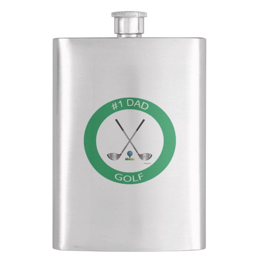 ハッピーファーザーズデイゴルフロゴフラックールク フラスク (正面)
