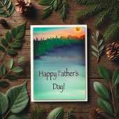 ハッピーファーザーズデイサンセットレイク魚釣り カード