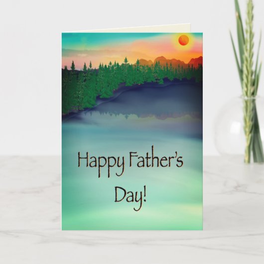 ハッピーファーザーズデイサンセットレイク魚釣り カード (正面)