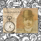 ハッピーファーザーズデイスチームパンク紳士ボウリングをする人、 クリケットの投手ハット カード