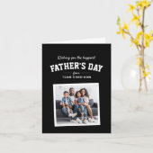 ハッピーファーザーズデイスポーティな1枚の写真白黒 カード (黄色い花)