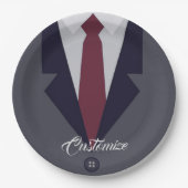 ハッピーファーザーズデイスーツ紙 ペーパープレート (正面)