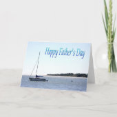ハッピーファーザーズデイセイルボートとシーガルカード カード (正面)