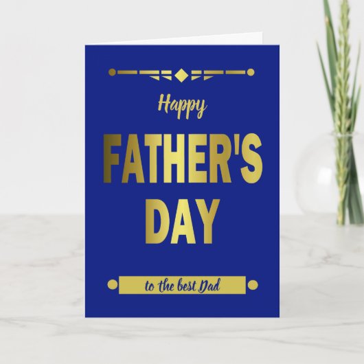 ハッピーファーザーズデイタイポグラフィ金ゴールド シーズンカード (正面)
