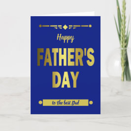 ハッピーファーザーズデイタイポグラフィ金ゴールド シーズンカード