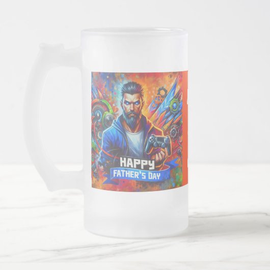 ハッピーファーザーズデイダディーゲーマー | フロストグラスビールジョッキ (左)