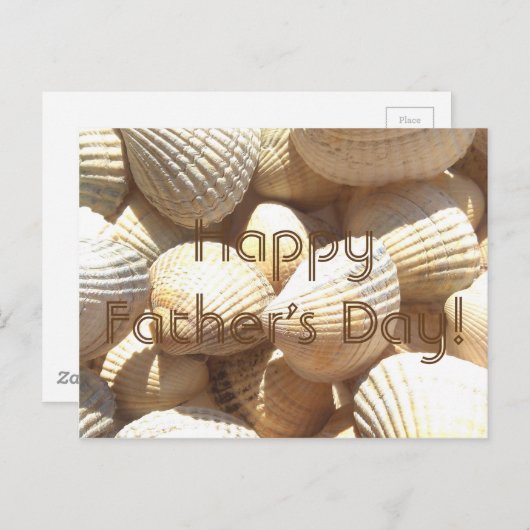 ハッピーファーザーズデイトロピカルサニーエキゾチック海のシェル ポストカード (正面/裏面)