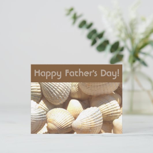 ハッピーファーザーズデイトロピカルサニーエキゾチック海のシェル ポストカード