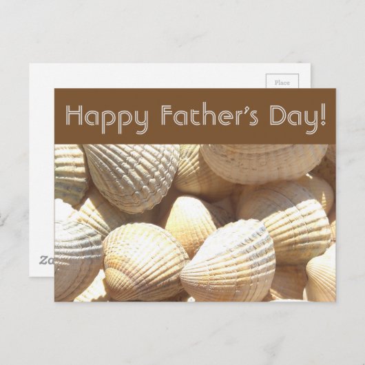 ハッピーファーザーズデイトロピカルサニーエキゾチック海のシェル ポストカード (正面/裏面)