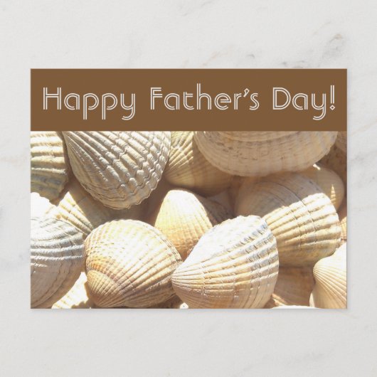 ハッピーファーザーズデイトロピカルサニーエキゾチック海のシェル ポストカード (正面)