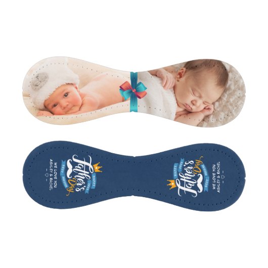 ハッピーファーザーズデイネイビーブルータイポグラフィ 野球ボール (パネル)