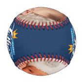 ハッピーファーザーズデイネイビーブルータイポグラフィ 野球ボール (裏面)