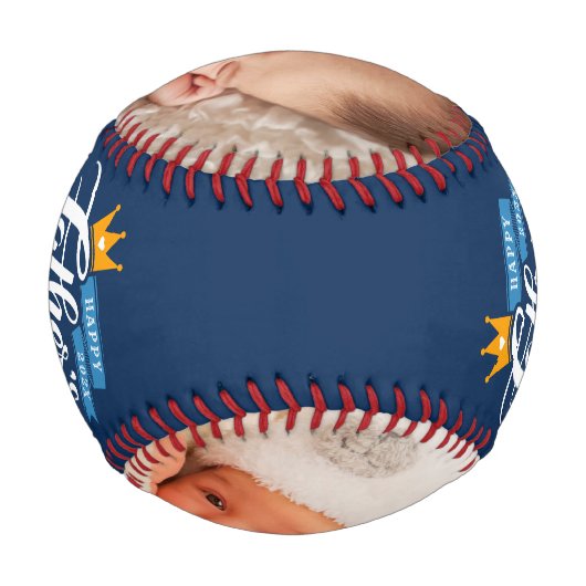 ハッピーファーザーズデイネイビーブルータイポグラフィ 野球ボール (裏面)