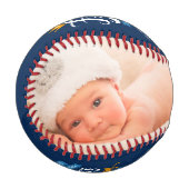 ハッピーファーザーズデイネイビーブルータイポグラフィ 野球ボール (正面左)