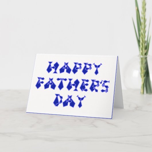 ハッピーファーザーズデイネイビーブルーネクタイフォントレター カード (正面)