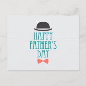 ハッピーファーザーズデイハット&ボウタイ |はがき ポストカード (正面)