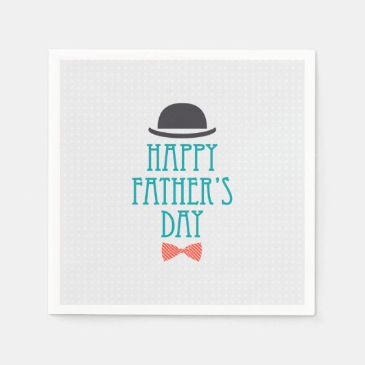ハッピーファーザーズデイハット&ボウタイ | ナプキン スタンダードカクテルナプキン (正面)