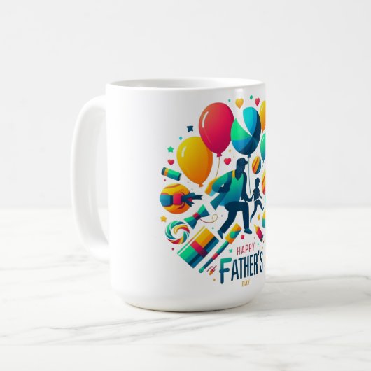 ハッピーファーザーズデイバルーンお祝い コーヒーマグカップ (正面左)