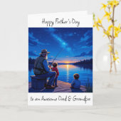 ハッピーファーザーズデイパパとおじいちゃん カード (黄色い花)