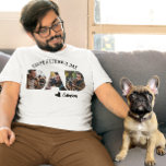 ハッピーファーザーズデイパパズドッグ写真テンプレート Tシャツ<br><div class="desc">このデザインはパーソナライズされた、[編集]デザインを選択して行う。他のアイテムに転送することもできます。colorflowcreations@gmail.comで連絡は、このデザインを別の製品にインストールしたり、このデザインのサポートが必要なもし場合は、ページの上部にあるチャットオプションを使用する。www.facebook.com/colorflowcreations、www.instagram.com/colorflowcreations、www.twitter.com/colorflowart、後を追およびwww.pinterest.com/colorflowcreationsで自分のデザインや自分の情報を見る。</div>