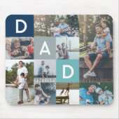 ハッピーファーザーズデイパパ数々のフォトグリッド マウスパッド (正面)