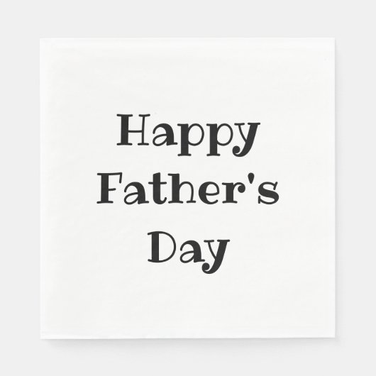 ハッピーファーザーズデイパーティー白黒ナプキンス スタンダードランチョンナプキン (正面)