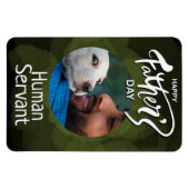 ハッピーファーザーズデイヒューマンカスタムグリーン マグネット (横)