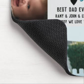ハッピーファーザーズデイフォトコラージュ名前をカスタムするダディ マウスパッド (コーナー)