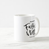 ハッピーファーザーズデイブラックハンドレタリング カスタム コーヒーマグカップ (正面右)