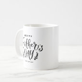 ハッピーファーザーズデイブラックハンドレタリング カスタム コーヒーマグカップ (正面左)