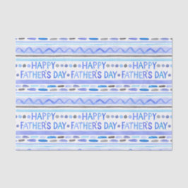 ハッピーファーザーズデイブルーウォーターストライプカラー 薄葉紙