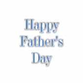 ハッピーファーザーズデイブルーホワイトクラスエレガントシンプル シール (正面)