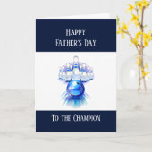 ハッピーファーザーズデイボーリングボウリングをする人、 クリケットの投手ボウル カード (黄色い花)