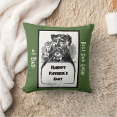 ハッピーファーザーズデイヴィンテージレトロスケッチ クッション (ブランケット)